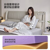 Lin's Home Furnishing Small Apartment Leather Art Bed Double Bed Large Bed High-End Atmosphere Double Upholstered Wedding Bed R722 Morning Gray | High Bed + Spine Protective Mattress + Bedside Table *1 1.5x2.0 Meters
