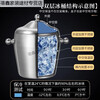 Chiweng bar ktv stainless steel double-layer insulated ice bucket ice clip champagne wine ice bucket handle thickened ice bucket ice cubes 1 liter single-layer ice bucket