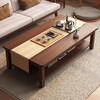 Arctic tree coffee table living room home small apartment solid wood legs office new Chinese style modern simple tea table walnut color double 120