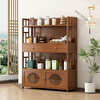 Laimeihui tea rack tea cabinet storage rack Bogu rack small tea set rack storage cabinet tea display cabinet tea room Duobao Pavilion 3 layers 50 long with drawer