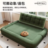 Internet celebrity lazy sofa tatami single and double kennel sofa living room can lie down and sleep on folding sofa bed double bed dark green corduroy + removable and washable -180x130cm