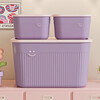 Storage box desktop large capacity debris with lid plastic storage box clothes organizer household storage basket toys purple medium size with lid