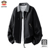 Paul Frank Jacket Men's Autumn and Winter New American Jacket Jacket Men's Lapel Top Autumn Men's Matte Black XL