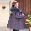 Snow Flying Down Jacket Women's 2025 Mid-Length Loose Fox Fur Collar Middle-aged and Elderly Mother's Wear Violet 2XL