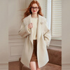 Bailuyu large lapel wool blended double-sided wool 25 new winter style elegant mid-length coat jacket for women beige M