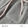 ELLE Zhu Xudan's same style French sheep wool woolen coat for women 2025 winter new double-sided woolen coat gray pink M