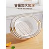 JCZS Japanese quality enlarged vegetable sink drain basket for washing fruits double-layer new multi-functional kitchen household tray living room upgraded model enlarged double-layer drain basket large (white)