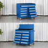 Yusenyi multi-layer drawer tool cabinet factory workshop lathe workbench enlarged mobile heavy tool cart hardware storage cabinet 129BB blue brake + 2 back plates
