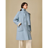 Inman Irregular Scarf Collar Double-sided Woolen Coat 2025 Winter Women's New Woolen Coat Sky Blue S