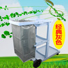 Multi-purpose cleaning truck cloth bag garbage bag hotel stainless steel trolley linen cart canvas bag trolley garbage truck horizontal 8 pocket rag bag