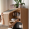 Genji Muyu solid wood slate sideboard modern simple oak restaurant storage cabinet household high cabinet tea cabinet 0.6 wood color