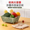 Yusenyi Home Folding Wash Basin Drainage Basket New Living Room Kitchen Storage Hollow Filter Water Washing Fruit Washing Vegetable Basket 1 Pack Green Foldable