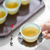 Skingcond emerald tea cup disposable kung fu tea cup travel tea set cup emerald green hospitality water cup food grade 1 pack of 50 emerald tea cup + 1 cup holder disposable kung fu tea cup