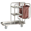 Stainless steel cleaning cart, cleaning cart, tool cart, hotel guest cart, linen cart, property cleaning cart, gray wheel brake wheel cleaning cart (with hook)