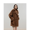 Langzi European EiLEEN ELITEE wool coat high-end winter imitation fur women's red brown M