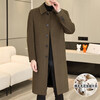 Winter windproof collar mid-length woolen coat for men youth casual loose fashionable woolen coat thickened windbreaker navy blue 8806 XL / 110-125 catties