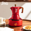 Bincoo double-valve Moka pot household electric stove coffee pot small espresso hand-ground coffee machine set for two people white double-valve Moka pot--4-piece set