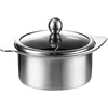 Commercial stainless steel single-person small hot pot, one person and one pot of clear soup, Yuanyang induction cooker special self-service shabu-shabu pot with lid, straight clear soup pot with lid 18cm