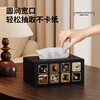 FAJIENUO tissue box storage medium antique style leather creative living room light luxury high-end tissue box Huazui Jinyin (large size)