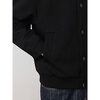 GXG Men's Knitted Jacquard Casual Jacket Cable Textured Lapel Jacket Black 180/XL