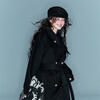 Sancai 2025 winter new double-sided woolen coat double-breasted long woolen coat F