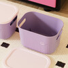 Storage box desktop large capacity debris with lid plastic storage box clothes organizer household storage basket toys purple medium size with lid