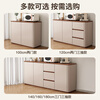 Yuanting solid wood sideboard integrated wall cabinet living room kitchen storage storage cabinet multi-functional tea cabinet tea side cabinet warm white + walnut countertop 140cm solid wood + arc corners (three doors and three drawers)