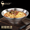 Sansi Steel Soup Bowl Large 304 Stainless Steel Bowl Food Grade Noodle Bowl Ramen Hat Bowl Salad Basin Insulated Double Layer Noodles 2 Pack 304 24cm Double Layer Insulation