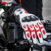 TKNE winter motorcycle riding gloves anti-fall, warm and waterproof red carbon fiber + waterproof and warm L