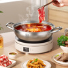 康巴赫(KOBACH)304不锈钢火锅加厚汤锅双耳燃气灶明火电磁炉通用28CM