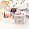 Stationery storage box large capacity desktop makeup brush storage tube cosmetics storage box rack multi-function storage box multi-function storage box white 1