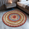 Oulens round carpet light luxury style high-end living room floor mat coffee table blanket bedroom door sofa bedside blanket washable Nordic Red round 100cm*100cm washable without fading
