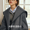 Olrain new women's winter gray temperament luxury warm mid-length wool double-sided woolen coat top gray M