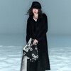 Sancai 2025 winter new double-sided woolen coat double-breasted long woolen coat F