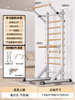 Self-traveling human rib wood frame integrated trainer indoor punch-free household fitness equipment pull-up device dance leg press stretching bag upstairs milk white household horizontal bar + adjustable parallel bars