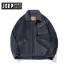 JEEP SPIRIT Jeep Denim Jacket Men's Autumn and Winter Casual Loose Jacket Cotton Clothing American Retro Workwear Lamb's Velvet Cotton Retro Blue XL