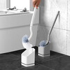 Japanese-style toilet brush without dead ends cleaning wall-mounted thickened toilet brush bathroom long-handled toilet brush with base off-white
