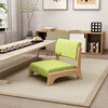He Jiagong bed comfortable chair tatami seat Japanese backrest stool solid wood bay window bed for sedentary footless legless chair with legs off-white lamb wool wood color chair