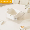 Ye Yulan chases drama melon seeds snacks dried fruits fruit box double layer thickened living room drain basket household fruit plate drain tray cream white small eyes DIY one thing multi-purpose - drain + mobile phone holder + desktop garbage