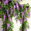 Simulated wisteria flower ceiling decoration vine flower string air conditioning pipe blocking plant artificial flower plastic flower rattan wisteria flower purple 1.8m1