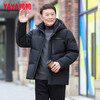 YAYA Down Jacket Men's 2025 Winter Middle-aged and Elderly Dad Clothes Hooded Short Fashion Thickened Windproof Warm Jacket DY Black L (175)