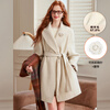 Bailuyu large lapel wool blended double-sided wool 25 new winter style elegant mid-length coat jacket for women beige M