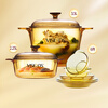 Corning (VISIONS) pot and tableware set glass soup pot stew pot 2.25L+3.5L+Belle set of six pieces (VS22+VS35+Belle 6-piece set) 8-piece set