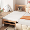 Intelligent Tree Beech Spliced Bed Crib Solid Wood Children's Bed Extra Wide Bedside Small Bed Flat Connected to Large Bed Adults Can Sleep Can Be Customized All Beech Wood Single Bedside Style + 7cm Removable and Washable Coconut Palm Latex Mat 180*70cm