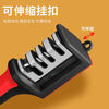 Rice harvesting multifunctional knife sharpening artifact new household kitchen knife scissors universal quick sharpening red and black #fourth gear #anti-slip knife sharpener