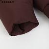 NEELLY Nali Shopping Mall's new winter style Lapel Straight Hooded Down Jacket Women's Simple Commuting Jacket Ankola Red S