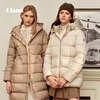 ELAND Down Jacket Women's Long Jacket 2025 Winter EEJDF4VM13 Light Brown 165