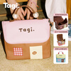 Tagi. Smart Little House Cosmetic Bag Waterproof Leather Portable Large Capacity Toiletries Bag New Year’s Gift-Berry Hazelnut