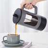 French press coffee pot hand brewing pot household French coffee machine filter glass teapot hand brewing cold brew pot black gray 1000ml