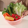 Bowl basket drain basket kitchen thickened extra large vegetable basket vegetable basket fruit basin plastic round fruit basket pink mini size 1 pack